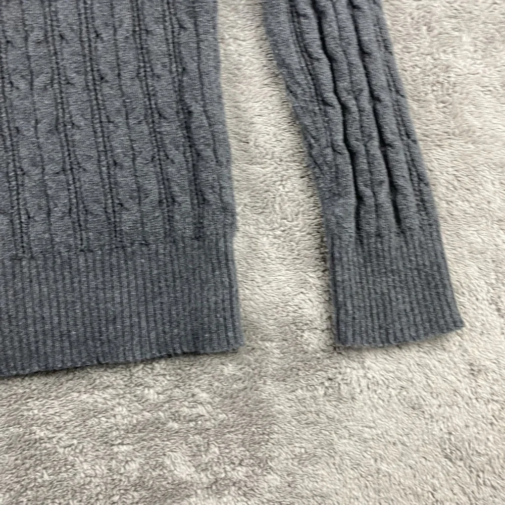 St. John's Bay Turtleneck Long Sleeve Cable Knit‎ Sweater Womens Medium Gray